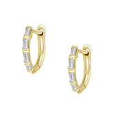 18K Gold .21CTW Baguette Bar Set Earrings